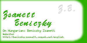 zsanett beniczky business card